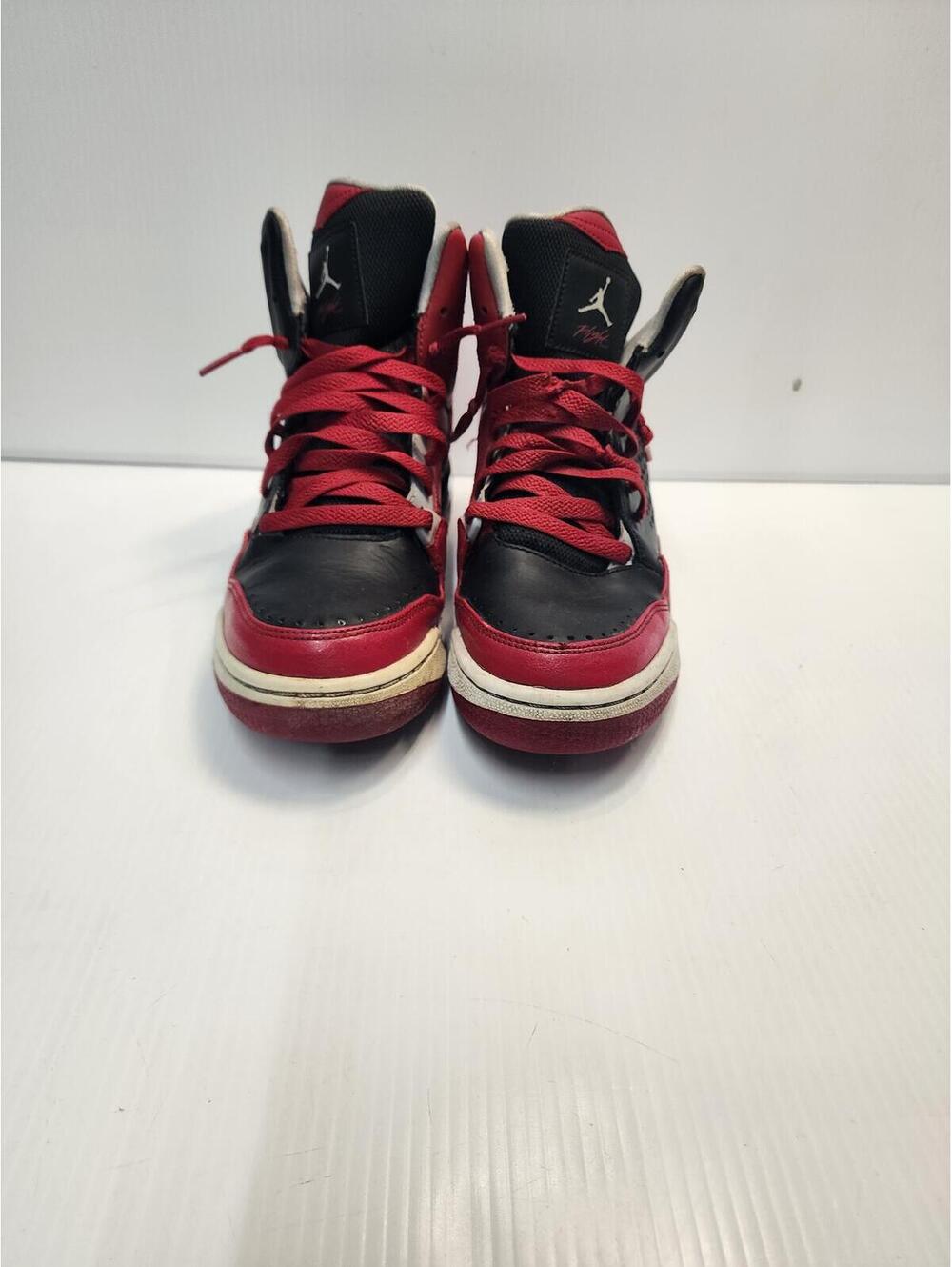 Size kids 6 Jordan Flight Red and Black High-Top Sneakers